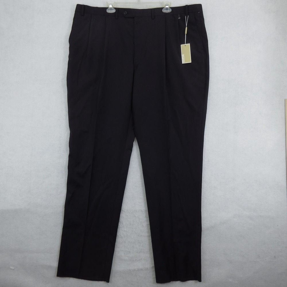 Michael Michael Kors Pants Mens 48x36 Navy 100% Wool Pleated Front Dress Formal